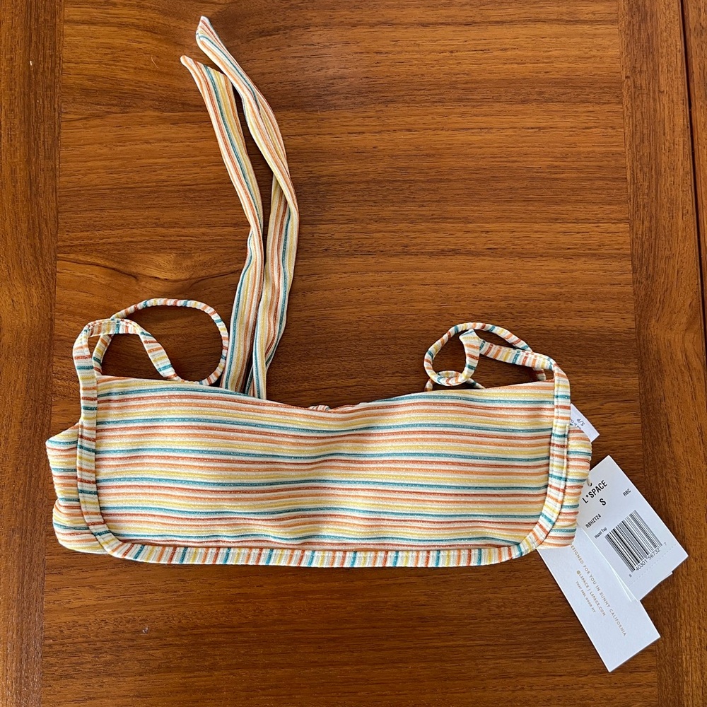 LSPACE Hazel Shimmer Stripe Bikini Top